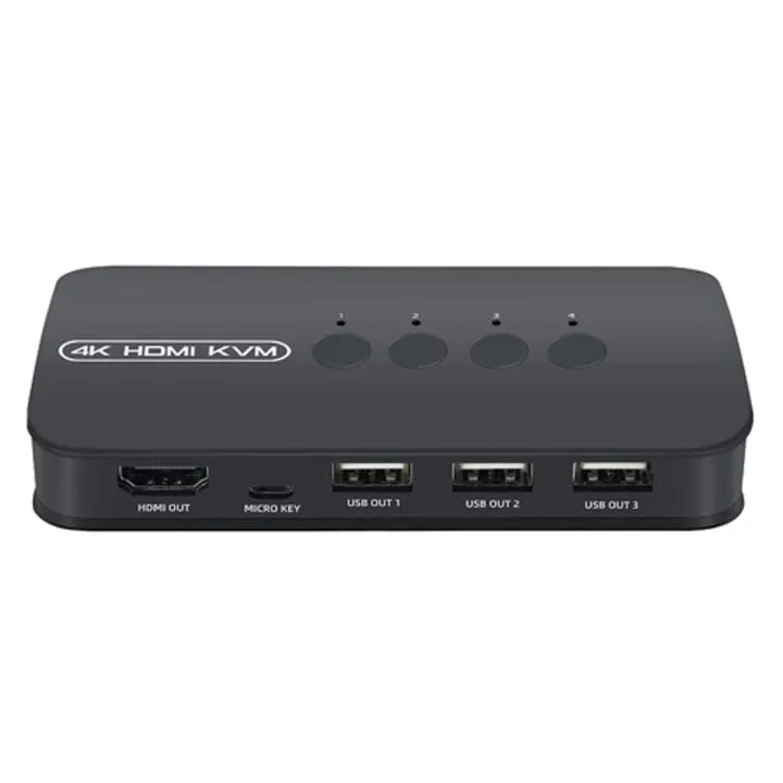 KVM свіч перемикач, 4 порти, HDMI USB, пульт ДК