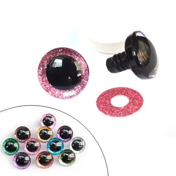 Очі для іграшок 12 мм, круглі пластикові, різнокольорові, набір 30 шт.