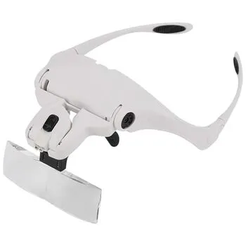 Окуляри збільшувальні, лупа налобна з LED підсвіткою, 5 лінз 1x-3.5x 9892B1