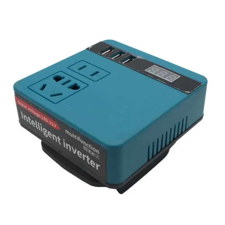 Інвертор 220В 120Вт для акумуляторів Makita 18-21В DC, з USB і дисплеєм