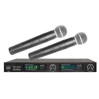 Радіосистема Shure UHF-LX88-III, 2 бездротові мікрофони та база, в кейсі