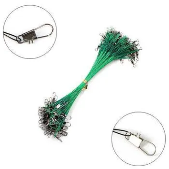 Повідець сталевий 20см 0.5мм, 20шт, з вертлюжком та застібкою