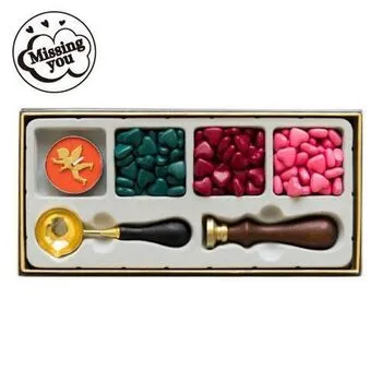 Набір для сугруйних печаток Missing You, 3 кольори, свічка-таблетка, металева ручка