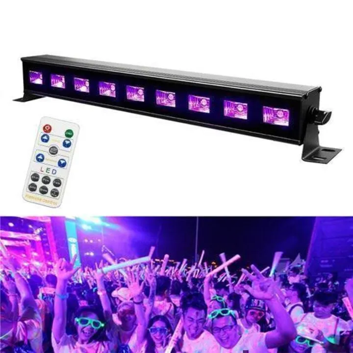 Світлодіодна панель УФ 9LED 27Вт 40см Диско стробоскоп колір музика DMX512
