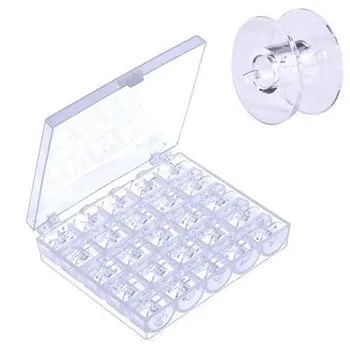 Шпулька універсальна для швейної машини, пластикова котушка в кейсi 25 шт