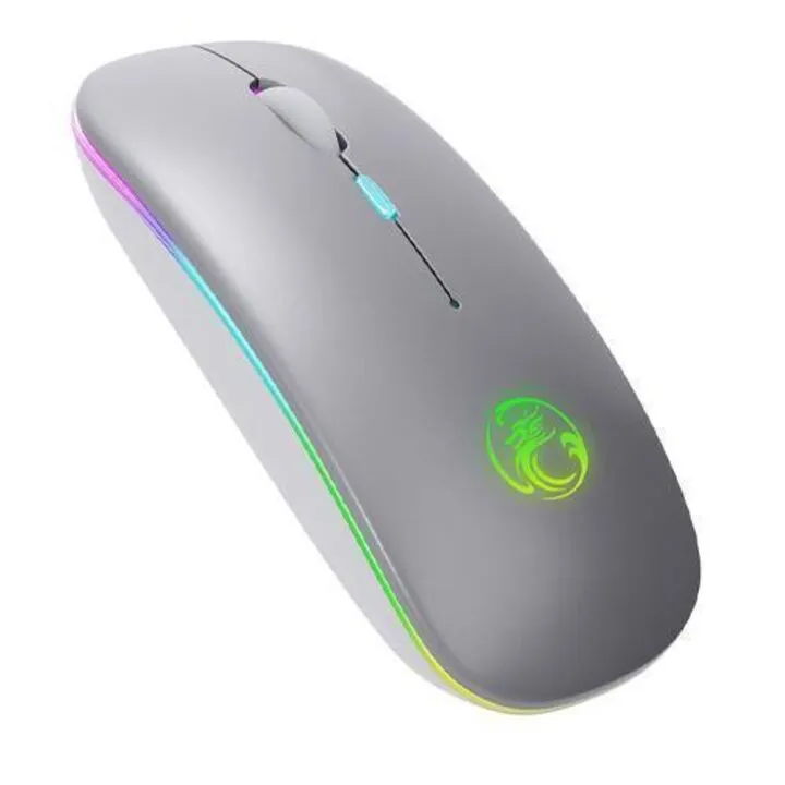 Бездротова мишка, 2.4ГГц та Bluetooth, АКБ підсвічування, iMice E-1300, сіра