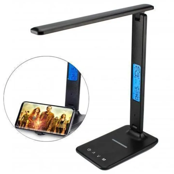 Лампа настільна LED з бездротовою зарядкою 10 Вт та Ємністю TX26C0, чорна