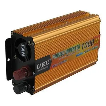 Інвертор автомобільний перетворювач DC AC 12-220В 1000Вт UKC SSK-1000W