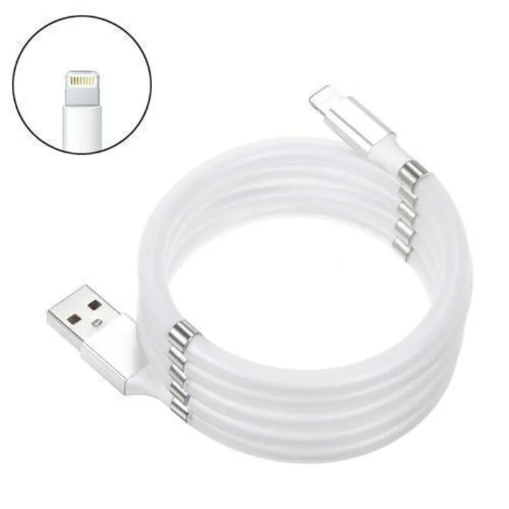 Кабель магнітний USB Lightning для Apple iPhone MagLink 1м силікон
