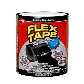 Водонепроникна ізоляційна стрічка FLEX TAPE 150x10 см, чорна SviLand