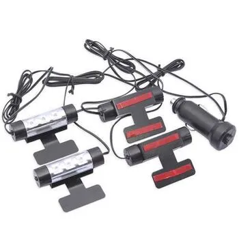 Декоративне 4x3 LED синє підсвічування салону автомобіля