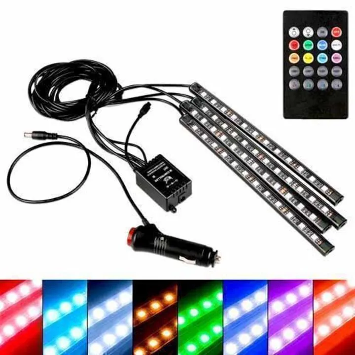 Декоративна RGB LED підсвічування салону авто SviLand, ДУ, 12В