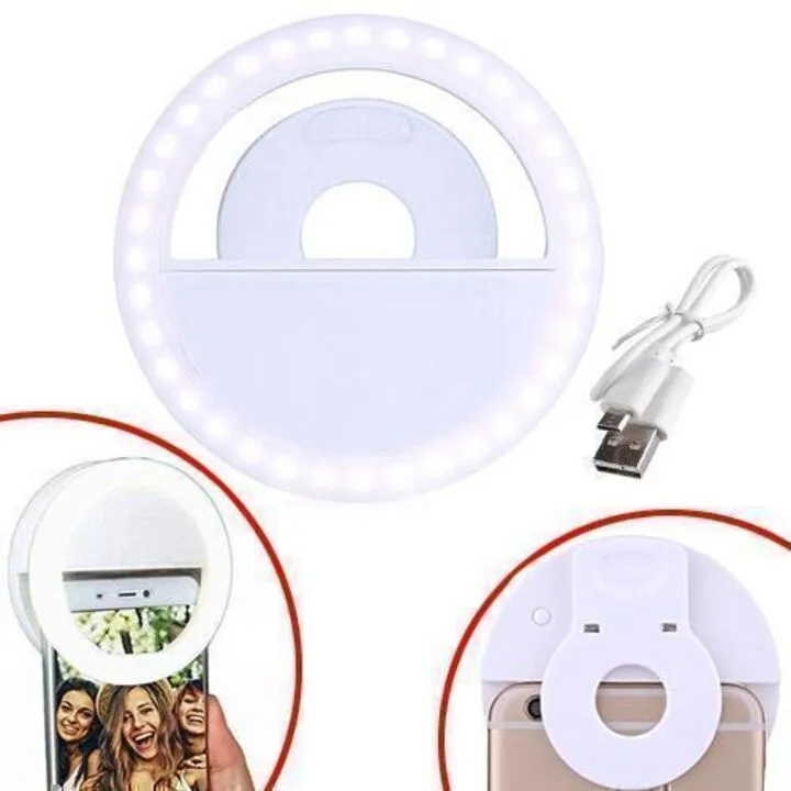 Кільцева LED лампа для Селфі на смартфон кліпса, прищіпка, c АКБ