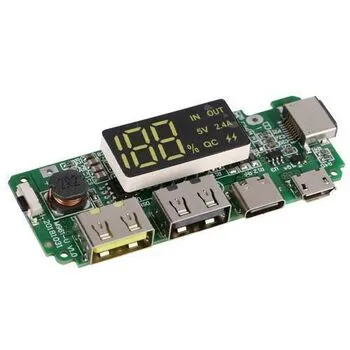 Контролер заряджання Li-ion батарей 18650 для Power Bank ЖК 2xUSB, H961-U 6.1