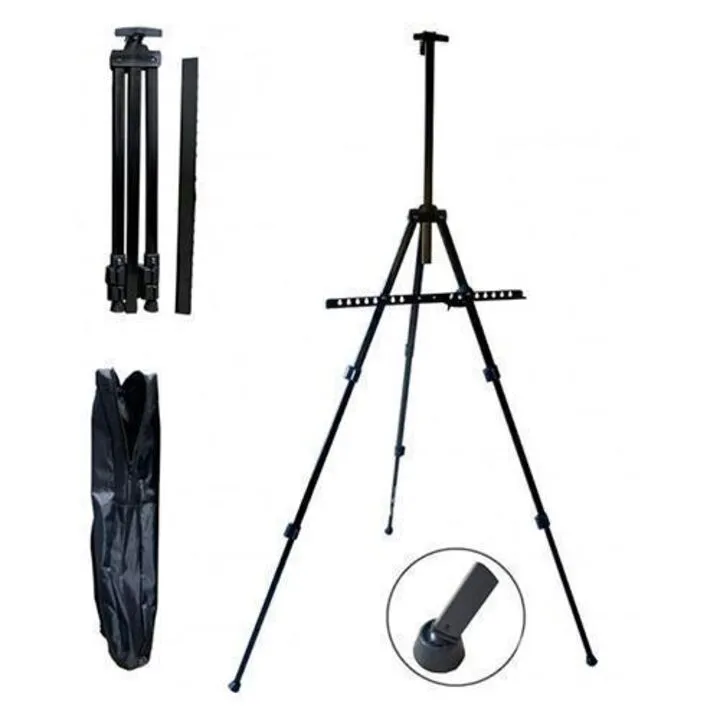 Мольберт триногою портативний алюмінієвий 90-120-160 см регульований металічний чорний SviLand