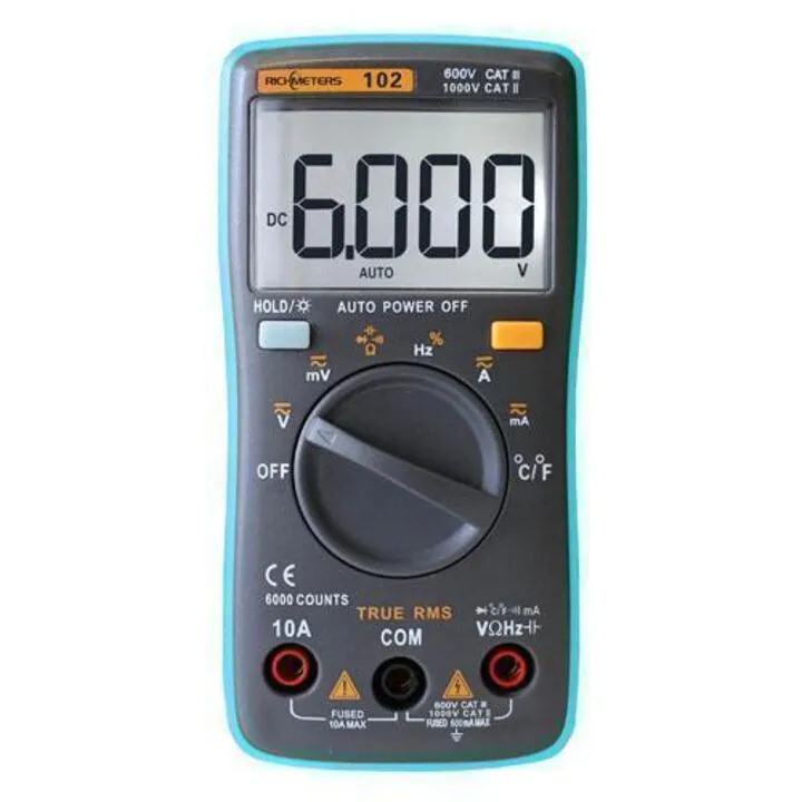 Мультиметр цифровий RICHMETERS RM102 ZT102 AN8002, автовибір, True RMS
