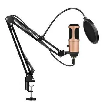 Мікрофон студійний провідний для запису UKC-M900USB, штатив та поп-фільтр