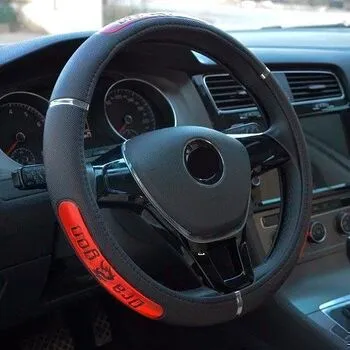 Обплетення чохол на кермо 37-38см Dragon, екокожа, червона