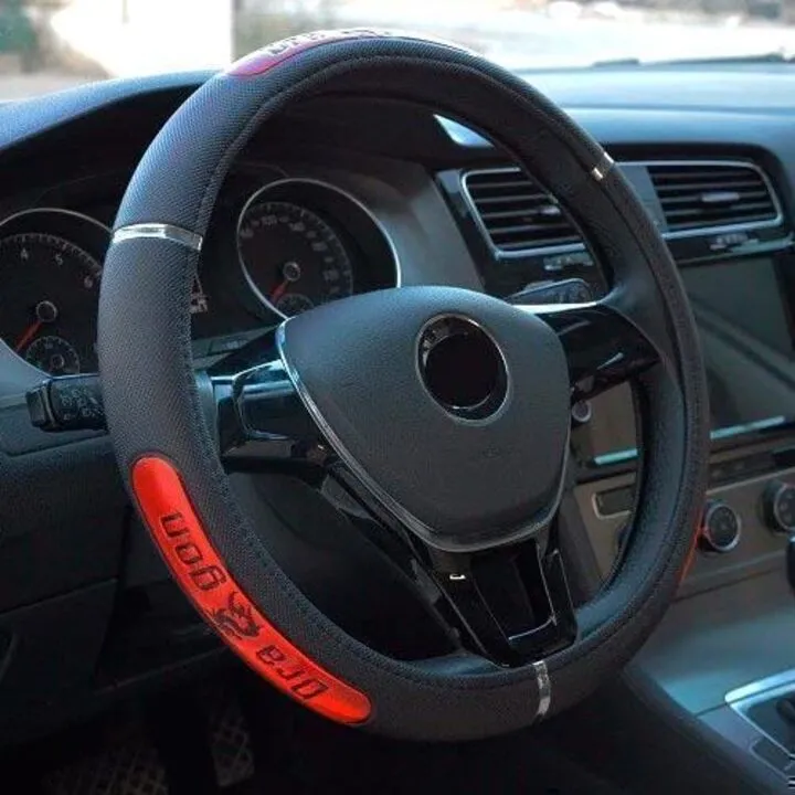 Обшивка чохол на кермо 37-38см Dragon, екошкіра, червона