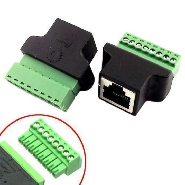 Перехідник RJ45 8P8C кручена пара роз'єм мама - клеммники 8pin