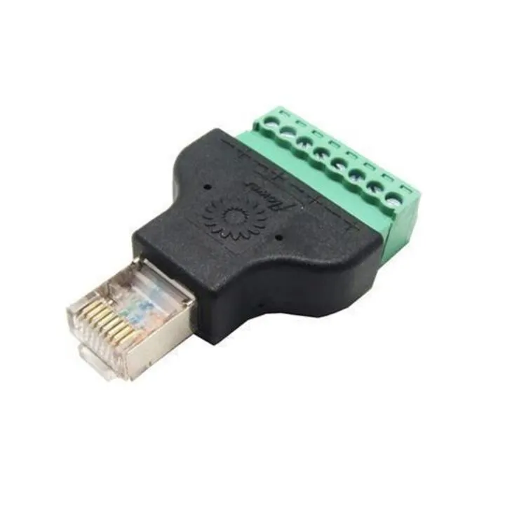 Перехідник RJ45 8P8C кручена пара роз'єм тато - клеммники 8pin