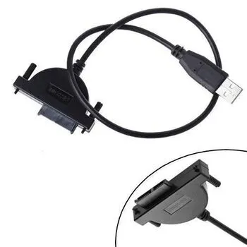 Перехідник USB 2.0 - Slimline SATA 13pin 6+7pin CD/DVD ноутбука