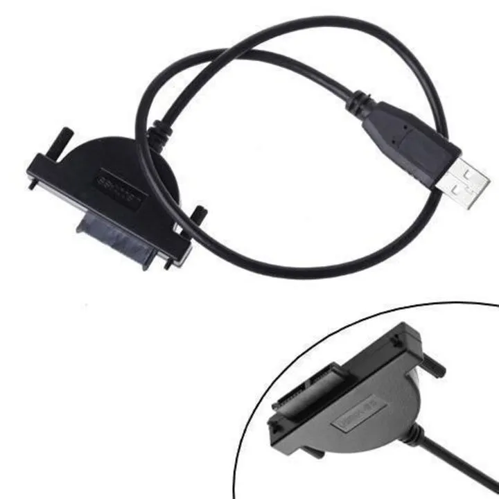 Перехідник USB 2.0 - Slimline SATA 13pin 6 + 7pin CD / DVD приводу ноутбука