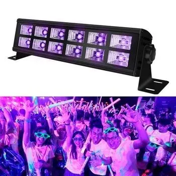 Світлодіодна панель УФ 12LED 36Вт 27см Диско стробоскоп колір музика DMX512