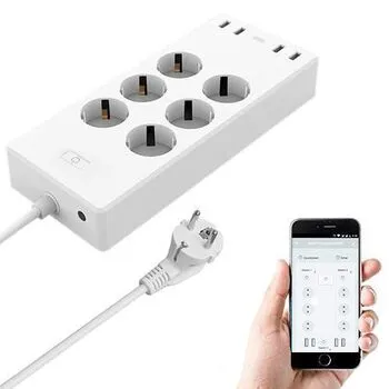 Розумний Wi-Fi мережевий фільтр подовжувач 6 розеток та 4 USB ZLD-64EU-W