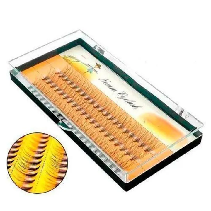 Вії пучкові накладні 7мм 0.10 З шовкові чорні Nesura