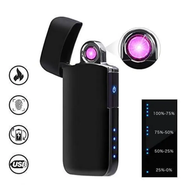 USB запальничка електронна плазмова сенсорна Lighter, чорна
