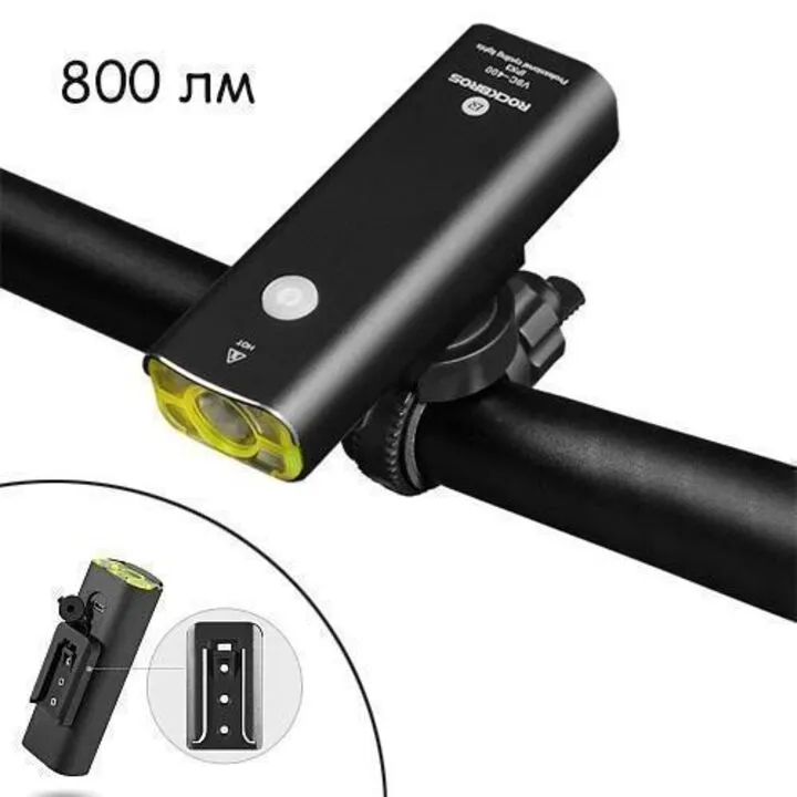 Ліхтар велосипедний 800лм CREE XPL2, акумуляторний 2500мАч, Rockbros V9C-800