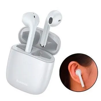 Бездротові навушники, гарнітура з кейсом Baseus Encok W04 Pro Bluetooth, Білі