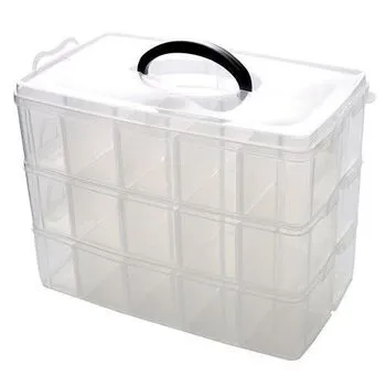 Коробка органайзер кейс для снастей бісеру 310х170х235мм 3 рівня 30 осередків