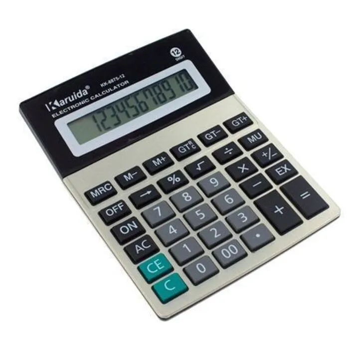 Калькулятор настільний бухгалтерський 18x14см 12-розрядний KK-8875-12