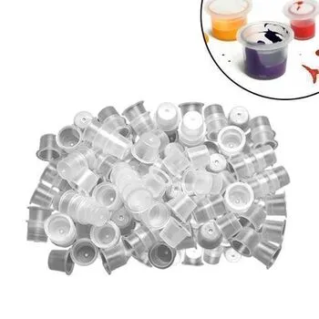 Ковпачки капси для тату чорнила пігментів L 13мм, 100шт, пластикові