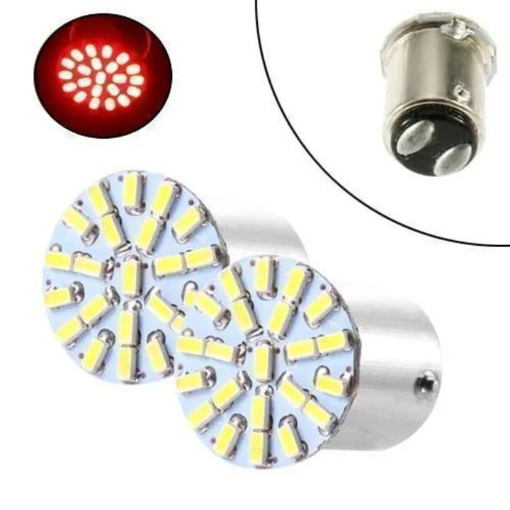 2x LED 1157 BAY15D P21 лампа в автомобіль, 22 SMD 3014, червоний