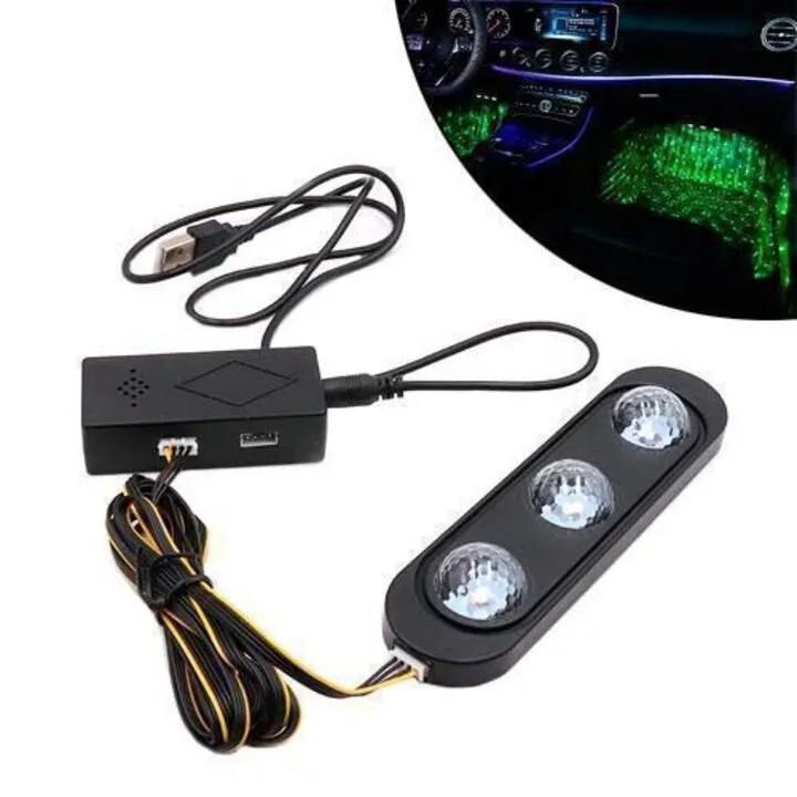 Декоративне RGB LED підсвічування зони ніг салону авто з пультом, зоряне небо