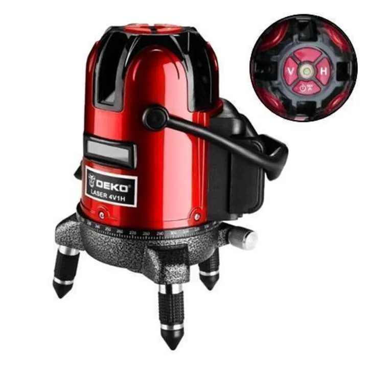 Лазерний рівень, нівелір, 5 ліній, 6 точок Deko 4V1H, червоний лазер