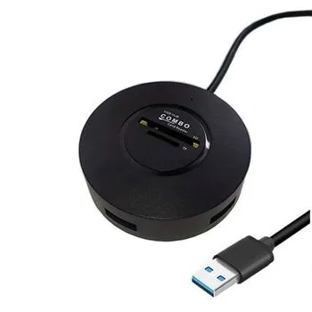 3-портовий USB 3.0 хаб концентратор, до 5 Гбіт/с та кардрідер, Combo