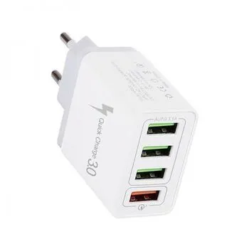 USB 4x зарядний пристрій 5/9/12В 7А, Fast Charger