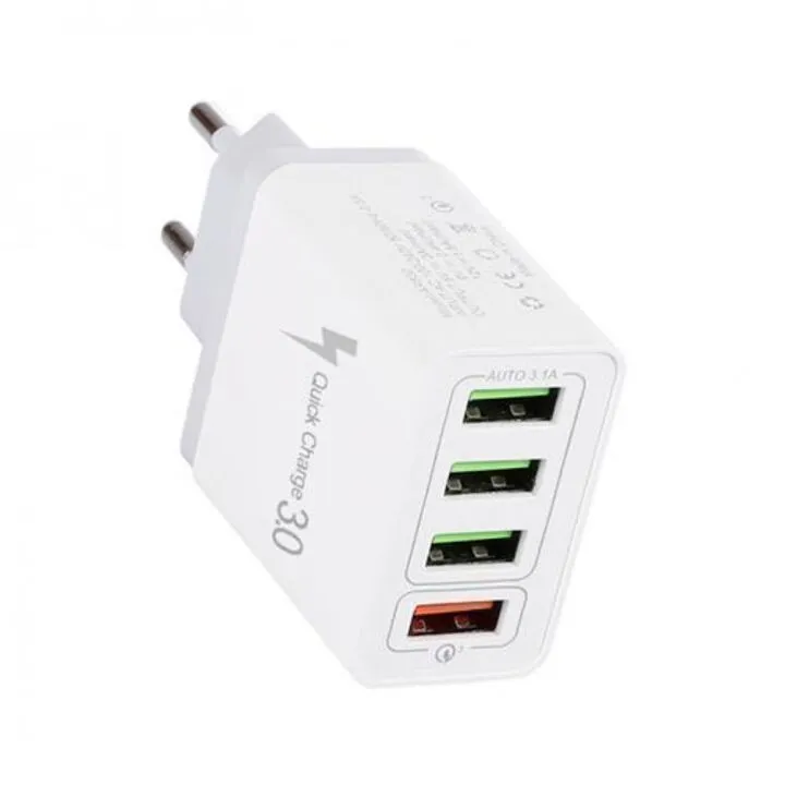 USB 4х мережевий зарядний пристрій 5/9 / 12В 7А, Fast Charger