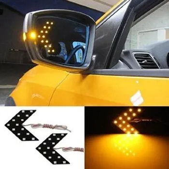 Покажчики повороту LED для авто на бічне дзеркало, пара, жовті