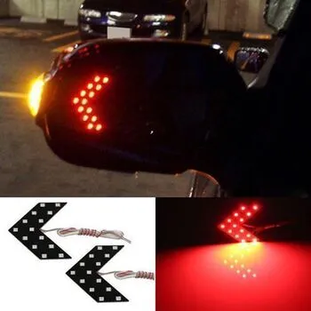 Покажчики повороту LED для авто на бічне дзеркало, пара, червоні
