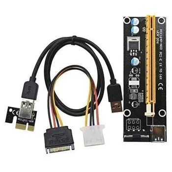 PCI-Express PCI-E 1X на 16X райзер V006 Molex USB 3.0 60см майнінг