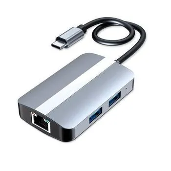 USB 3.0 Type-C - RJ45 Ethernet LAN адаптер та хаб 2x USB 2.0 3.0 SD TF