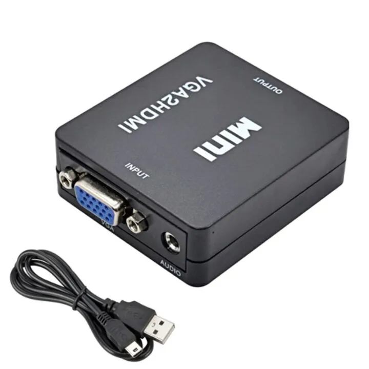 Конвертер VGA - HDMI, відео, аудіо, 1080p, білий