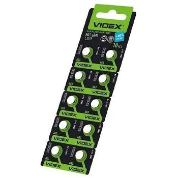 Батарейка таблетка AG3 LR41 Videx, 1.5V, алкалінова, 10 шт